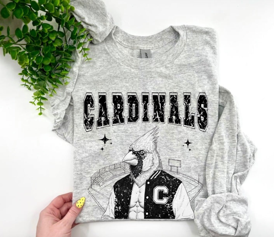 Cardinals Retro Mascot Sketch - Custom