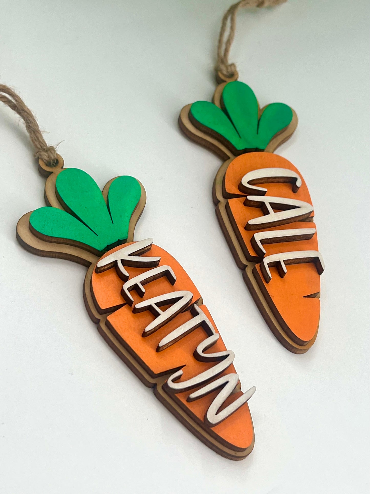 Wooden Easter Carrot Name Tags