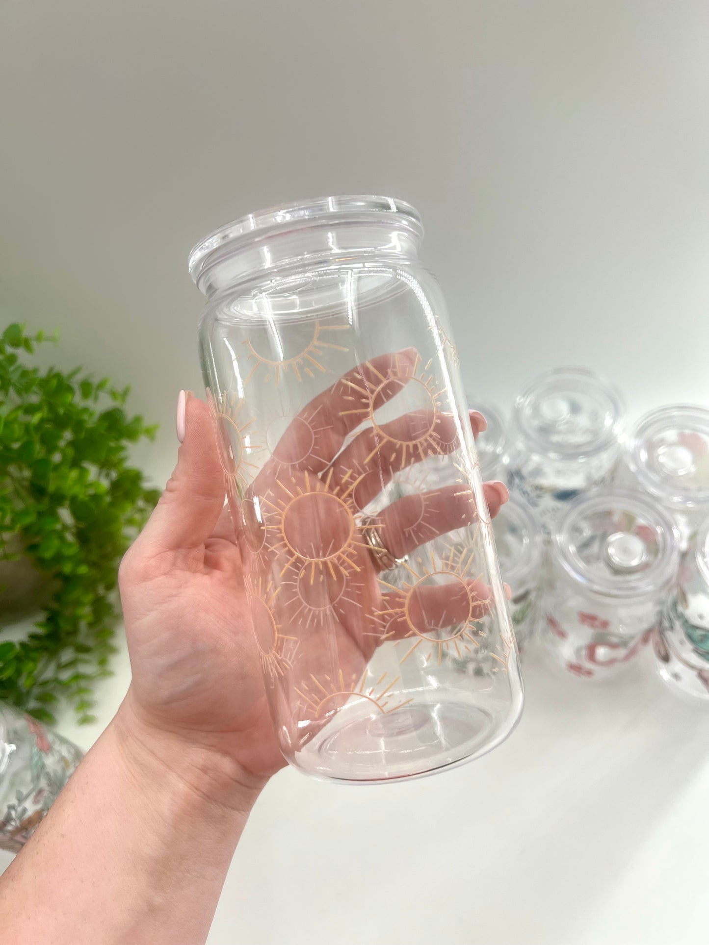 READY TO SHIP: Sun 12 oz Plastic Cup **comes with straw