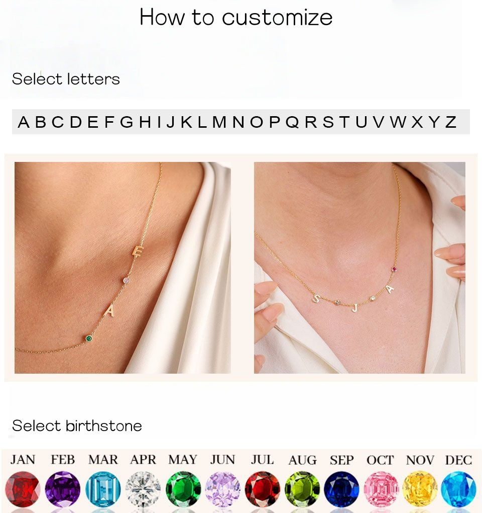 Preorder: Personalized Birthstone & Initial Necklace