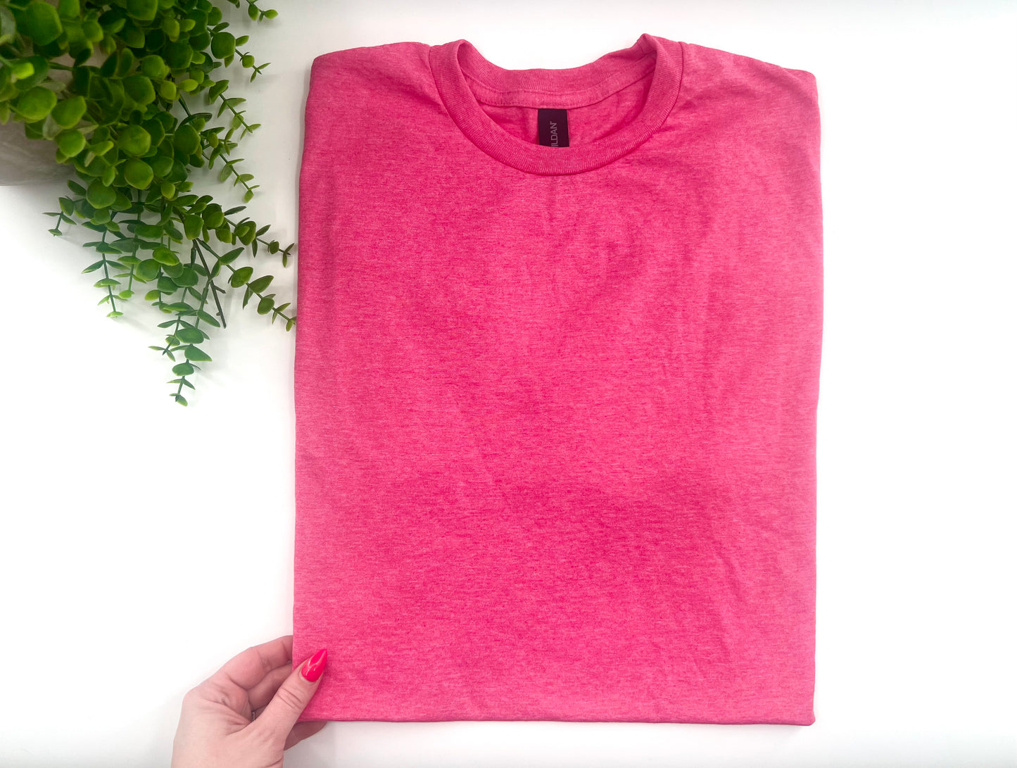 LARGE - Heather Heliconia Tshirt - Gildan Softstyle