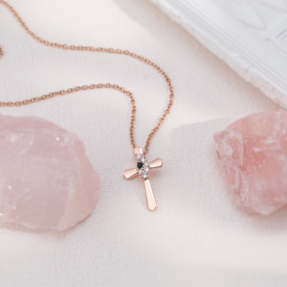 Preorder: Custom Birthstone Cross Necklace