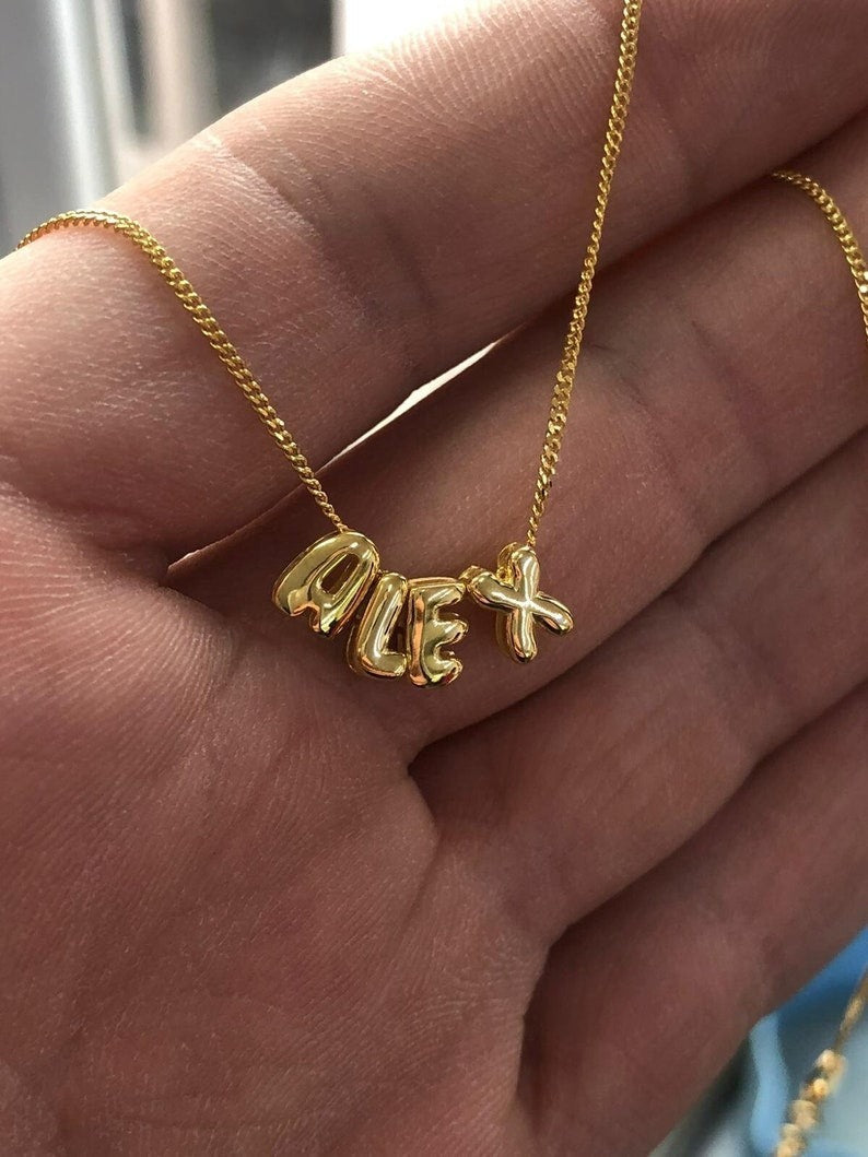 *Preorder: Bubble Letter Name Necklace*