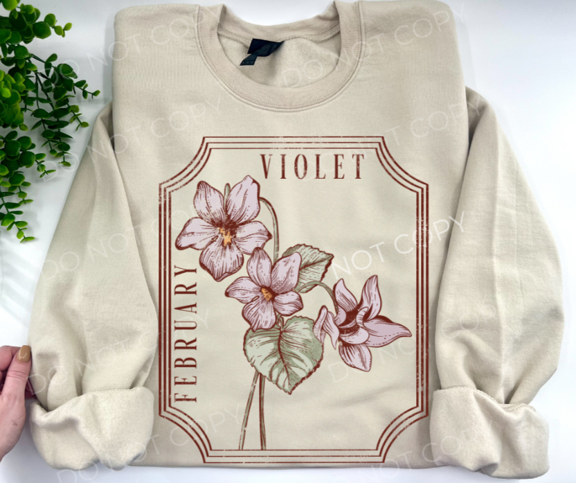 February Violet Birth Flower - Custom