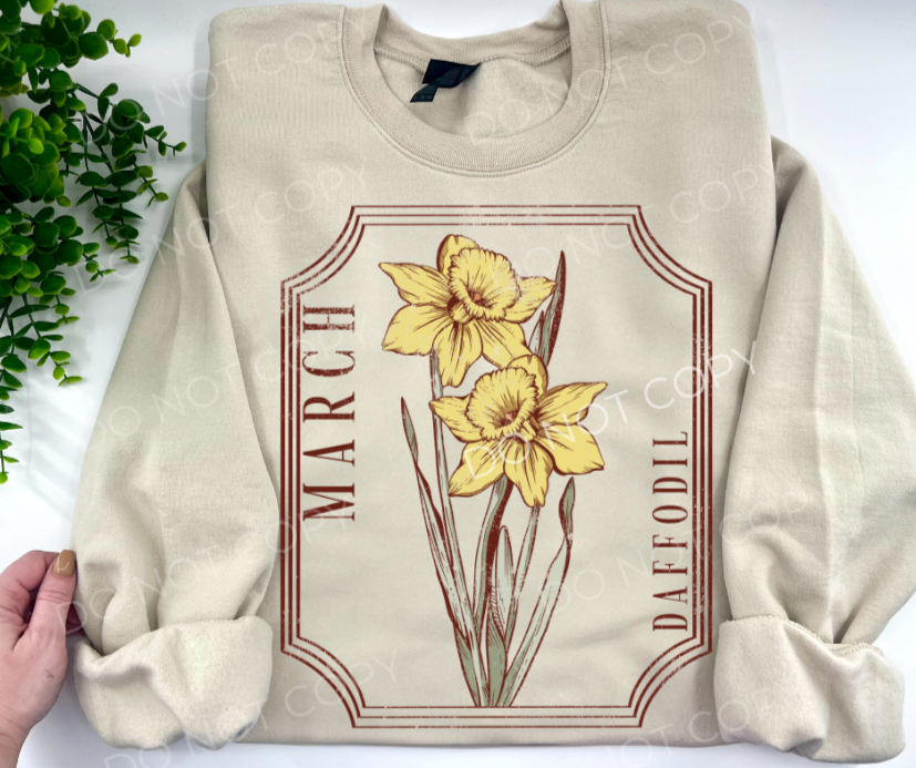 March Daffodil Birth Flower - Custom
