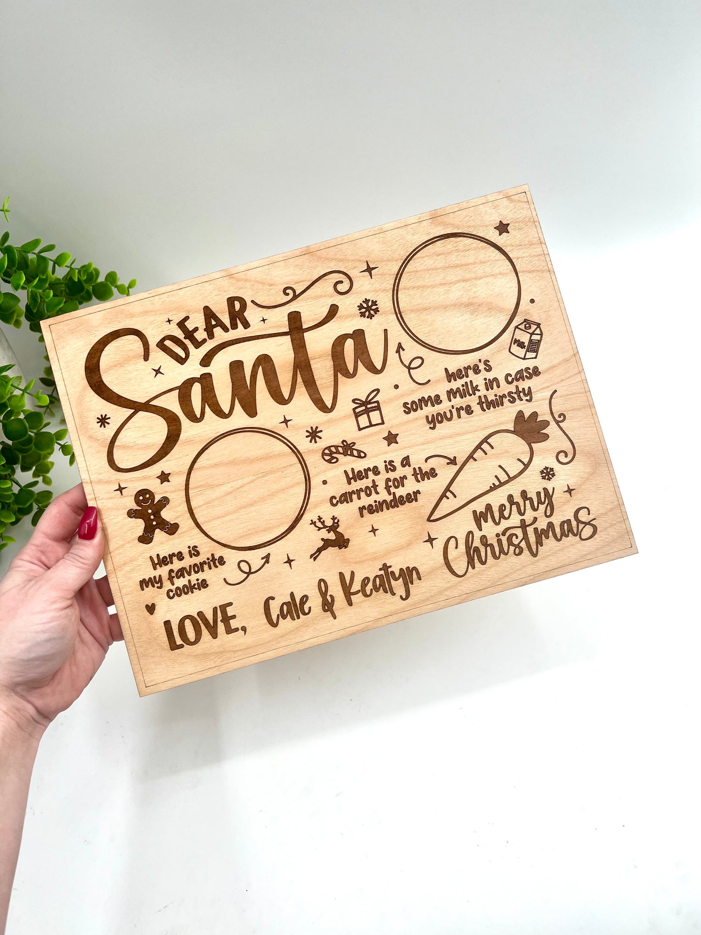 Dear Santa Tray - 1/4” Laser Engraved