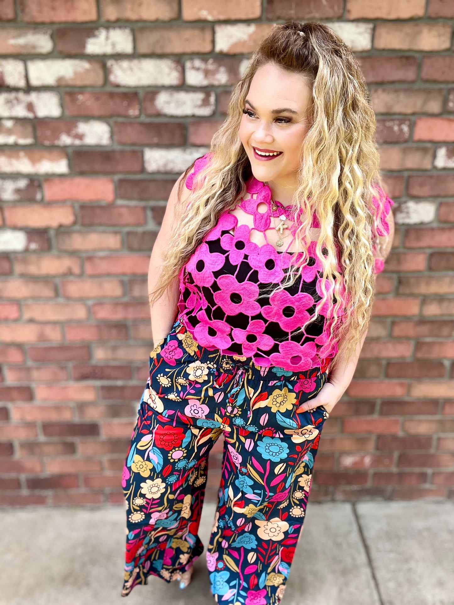 READY TO SHIP: Large - Smocked Floral Pants