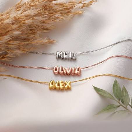 *Preorder: Bubble Letter Name Necklace*