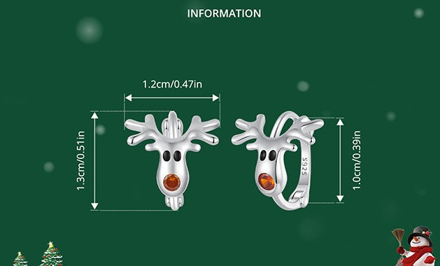 Cute Reindeer Hoops