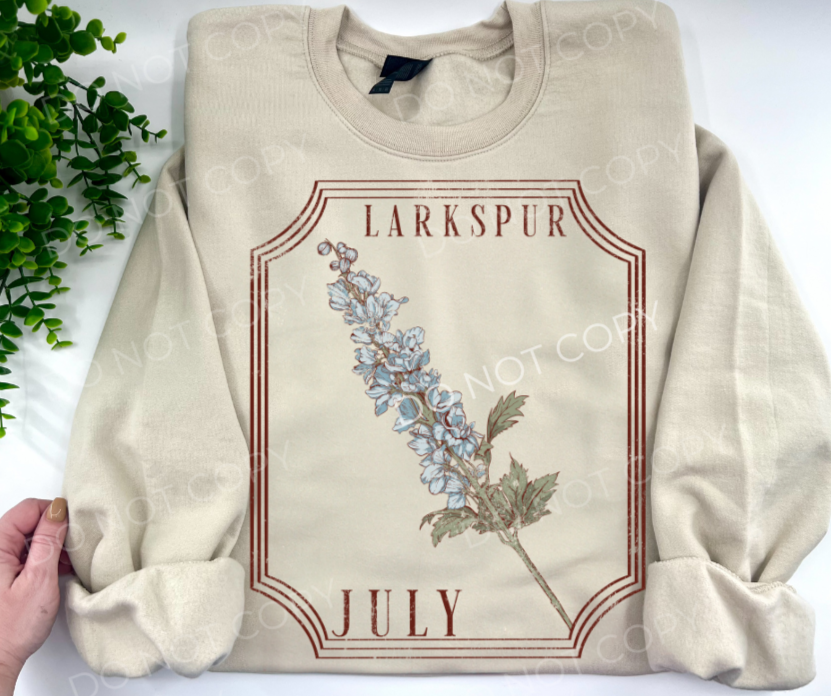 July Larkspur Birth Flower - Custom