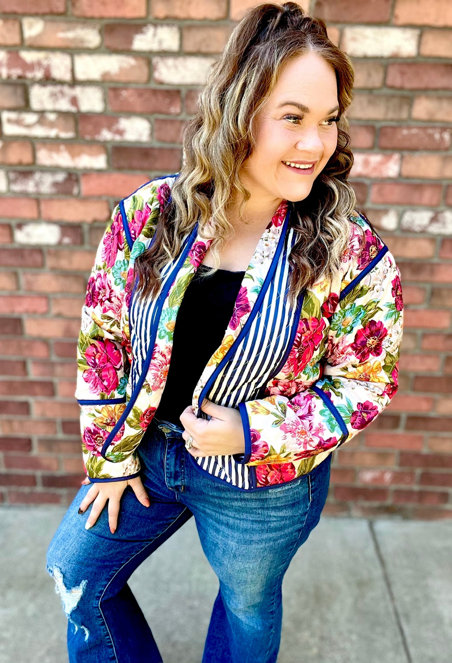 READY TO SHIP: L/XL - Mae Floral Quilted Jacket
