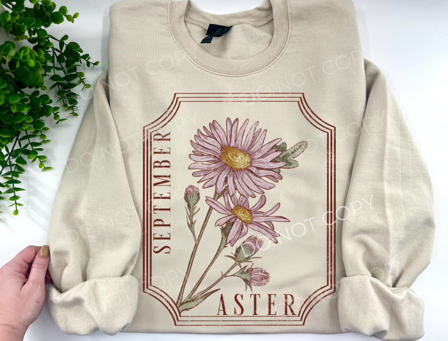 September Aster Birth Flower - Custom