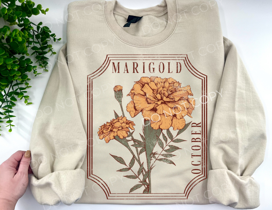 October Marigold Birth Flower - Custom