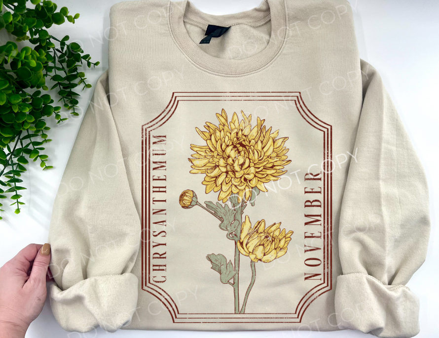November Chrysanthemum Birth Flower - Custom
