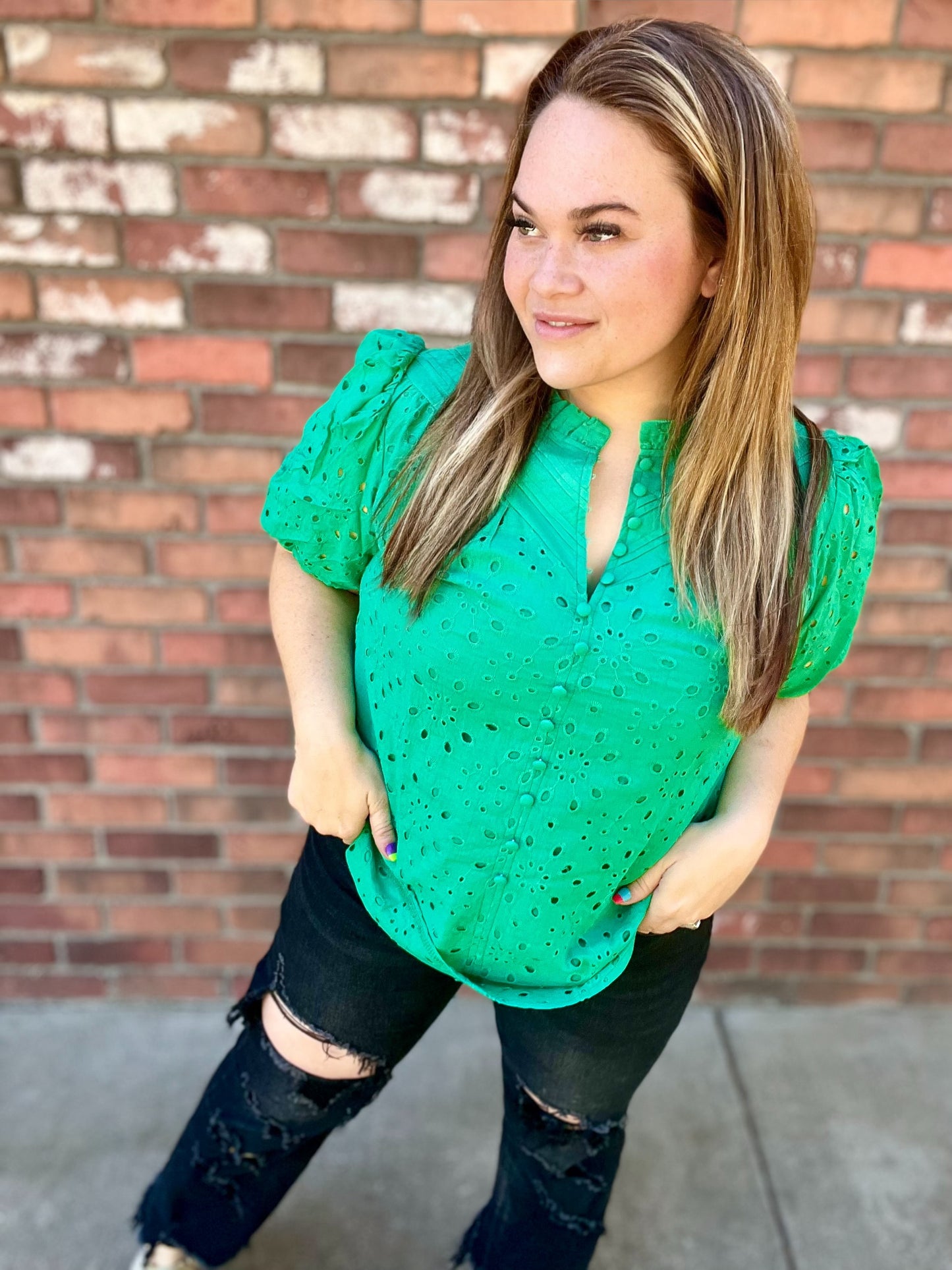READY TO SHIP: Color Me Green Top