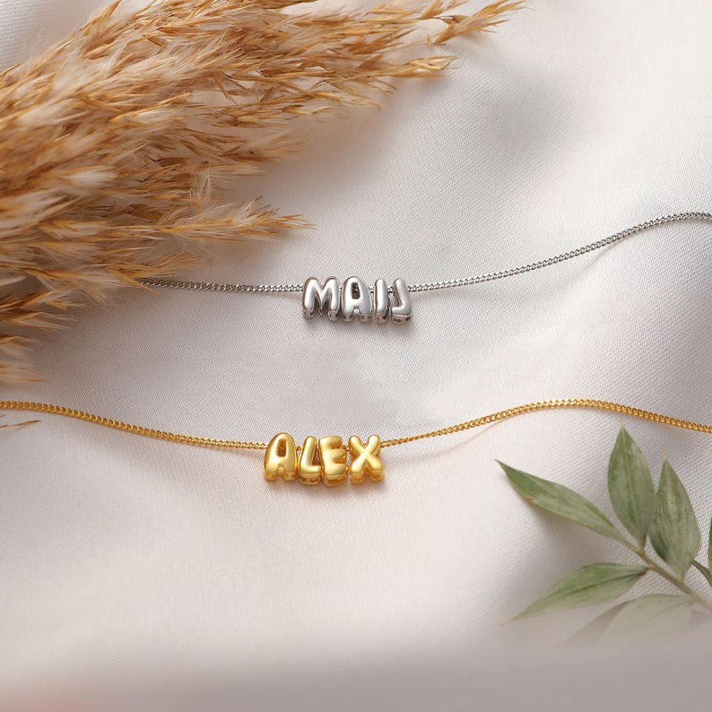 *Preorder: Bubble Letter Name Necklace*
