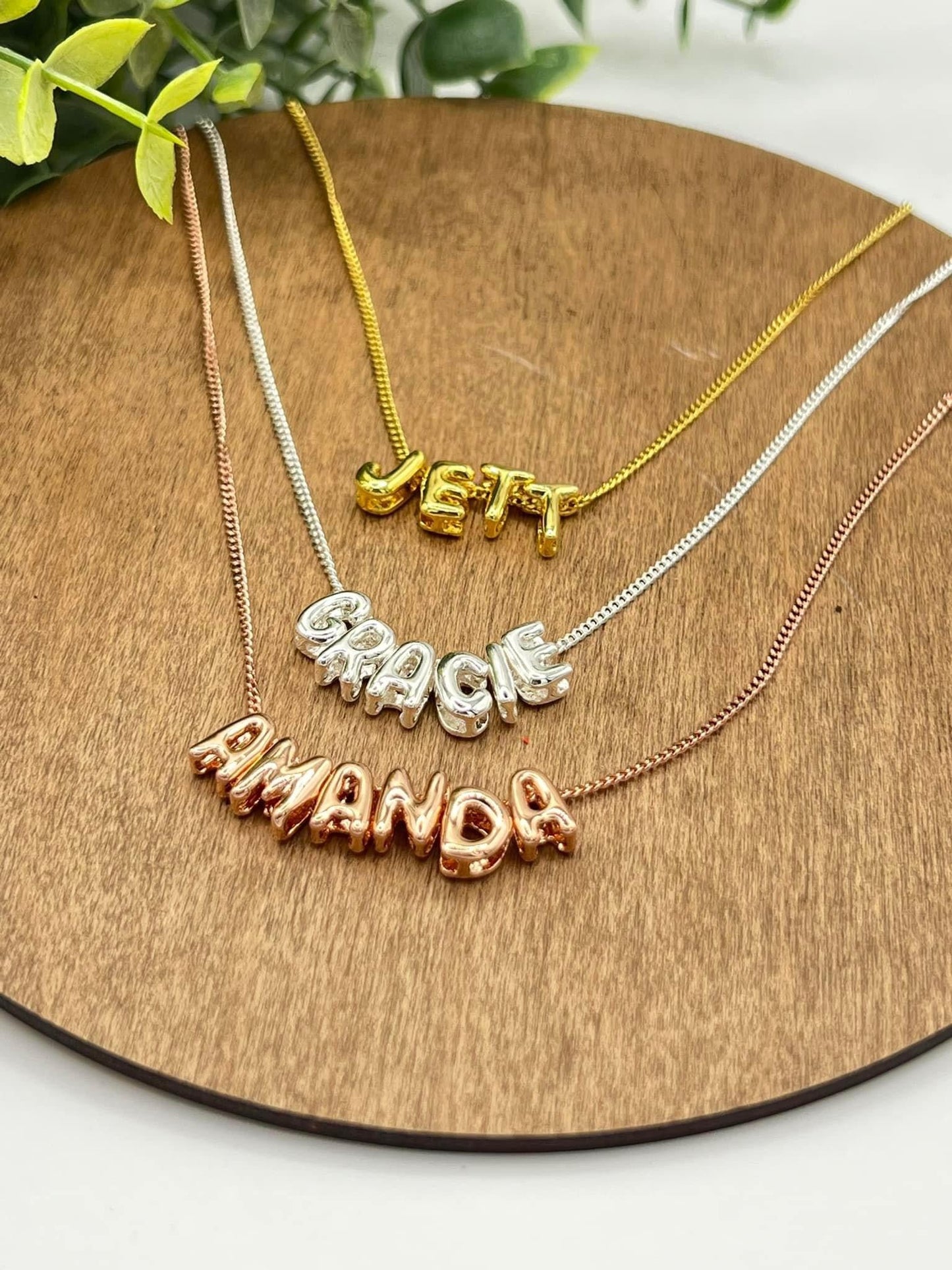 *Preorder: Bubble Letter Name Necklace*