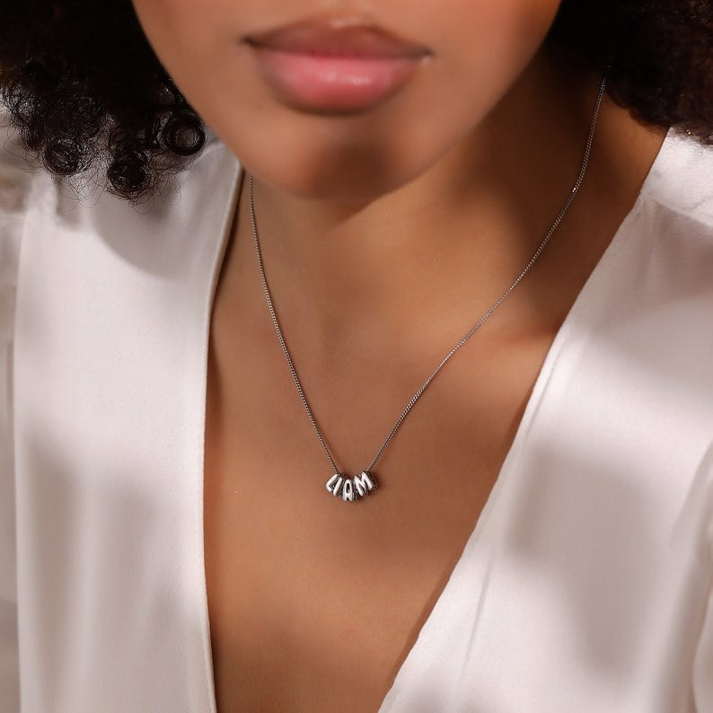 *Preorder: Bubble Letter Name Necklace*