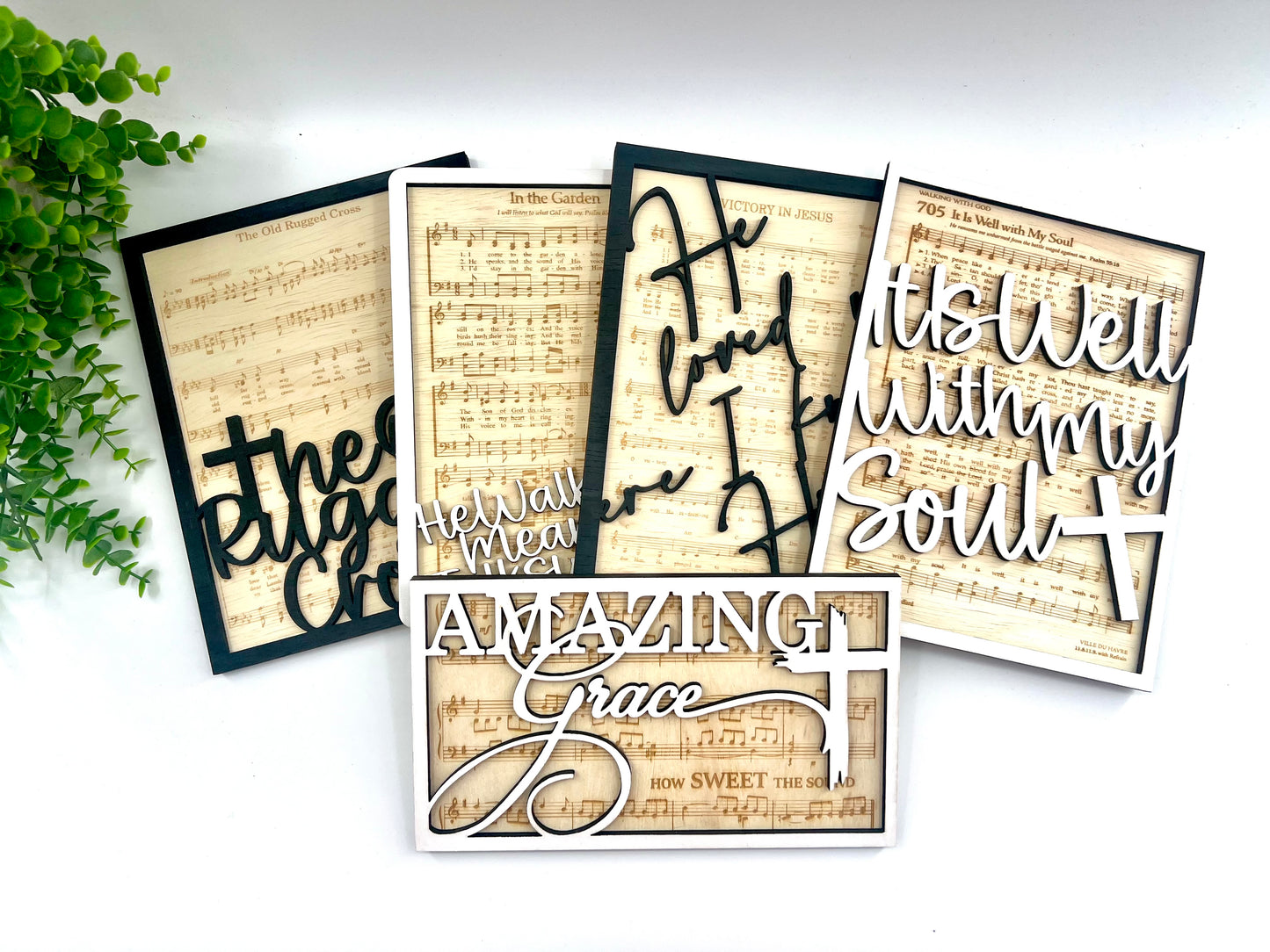 Old Hymns - Laser Engraved Wood Sign