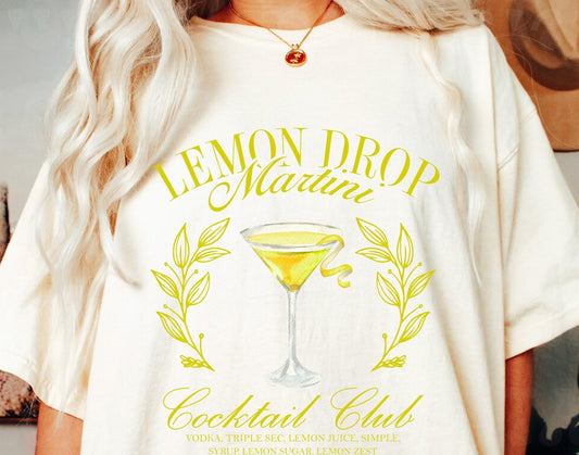 Lemon Drop Martini - Comfort Colors Tshirt 🍸TAT WEEK OF 4/15🍸