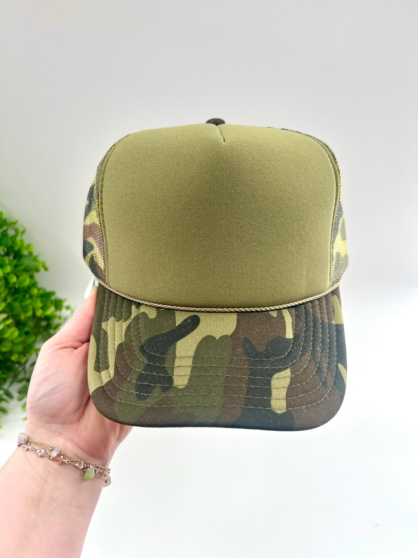 Camo Trucker Hat - Pick N Press Trucker Bar ** ADD PICK N PRESS - POCKET TRANSFER TO IT **