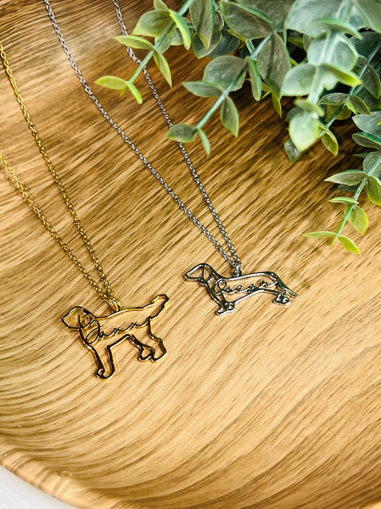 *Preorder: Custom Pet Name and Silhouette Necklace*