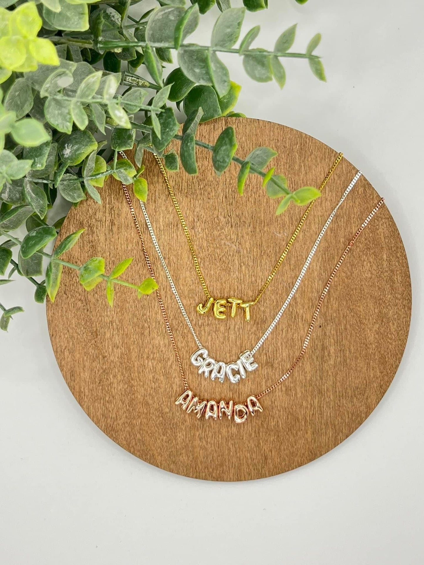*Preorder: Bubble Letter Name Necklace*