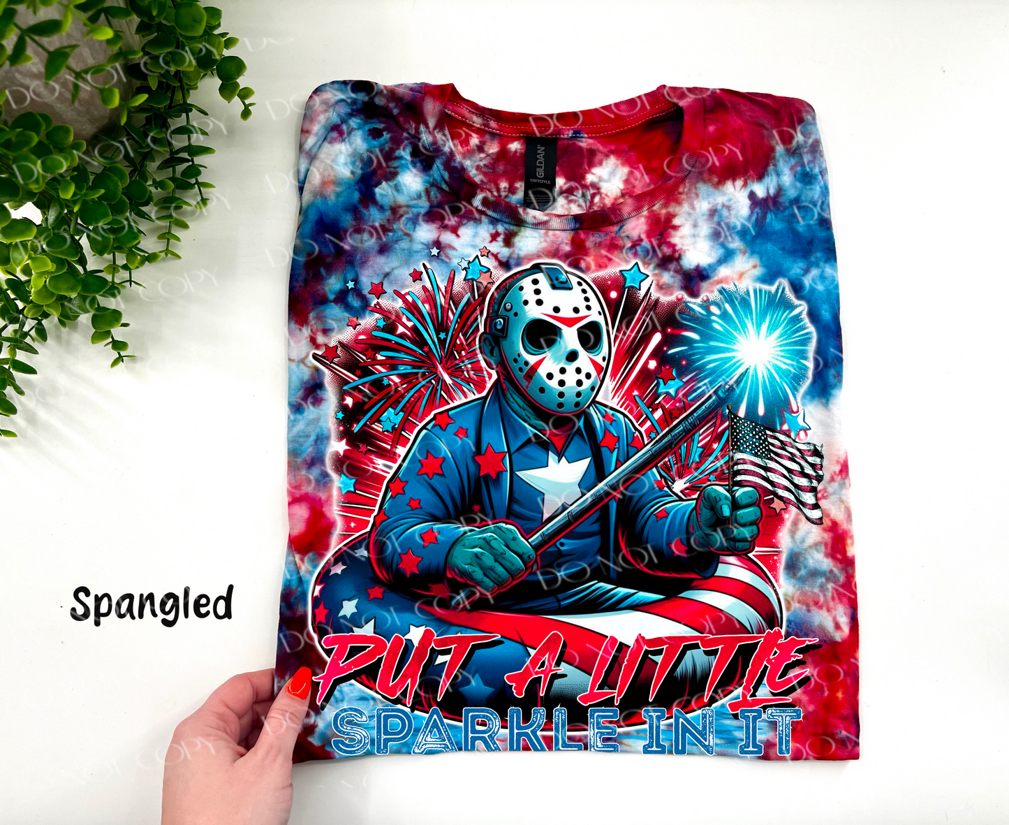 Put A Little Sparkle In It Americana - Spanged Ice Dye - YOUTH & ADULT