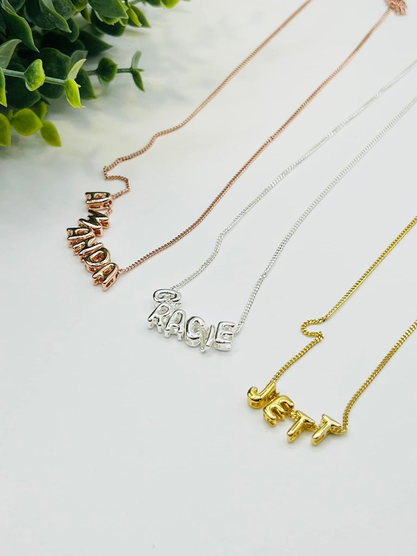 *Preorder: Bubble Letter Name Necklace*