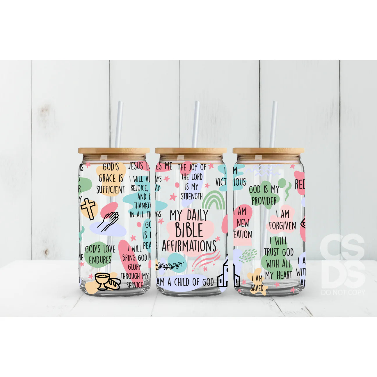 Daily Bible Affirmations - 9.3x4.3” UV Direct To Film Print