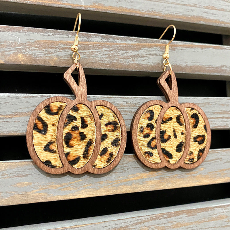 Animal Print Pumpkin Earrings