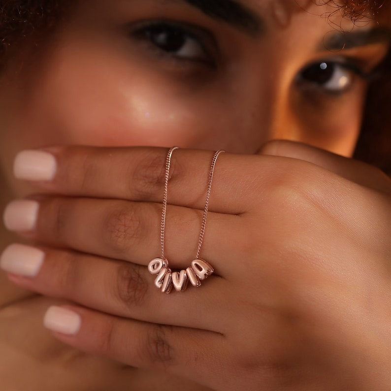 *Preorder: Bubble Letter Name Necklace*