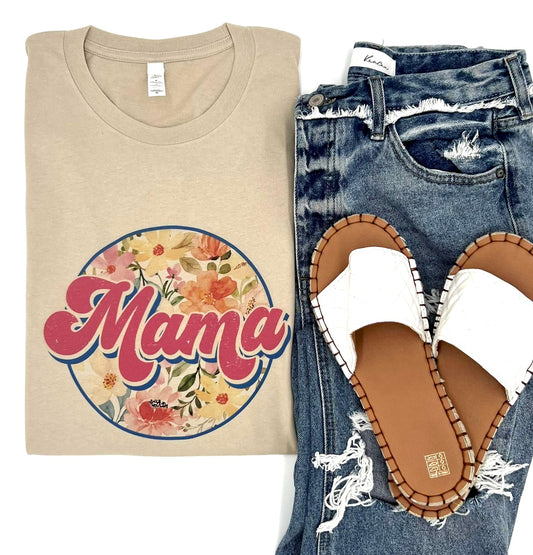 Mama Floral Round tee
