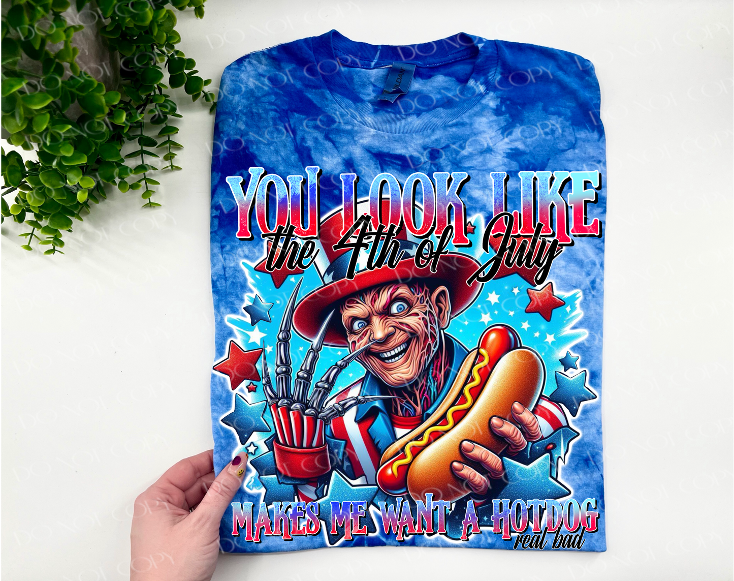 You Look Like The 4th Of July - Royal Crystal Dyed Tshirt