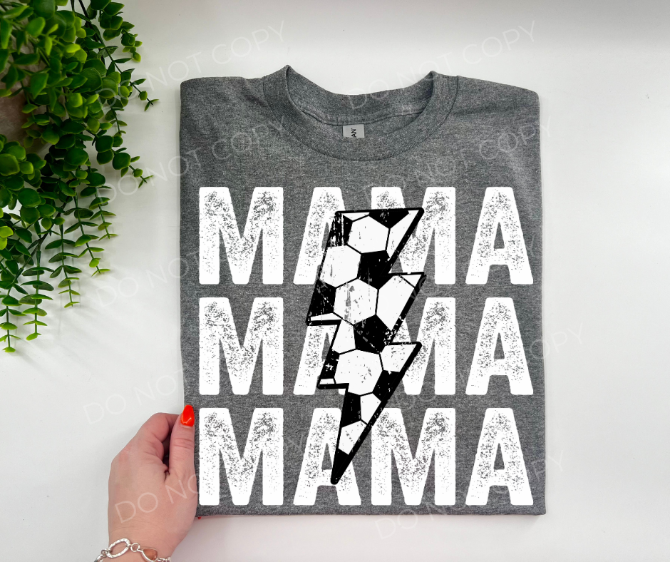 #298 - Soccer Mama Stacked White - DIRECT TO FILM PRINT ONLY