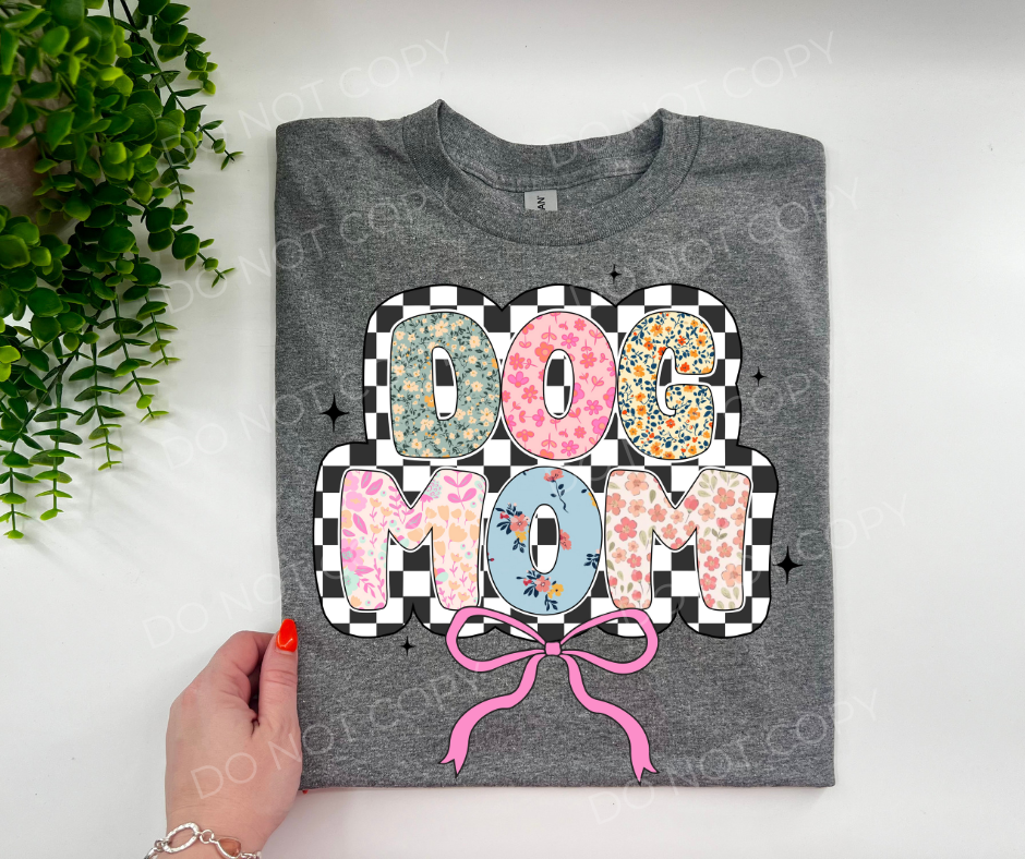Retro Dog Mom Checked Coquette - Custom