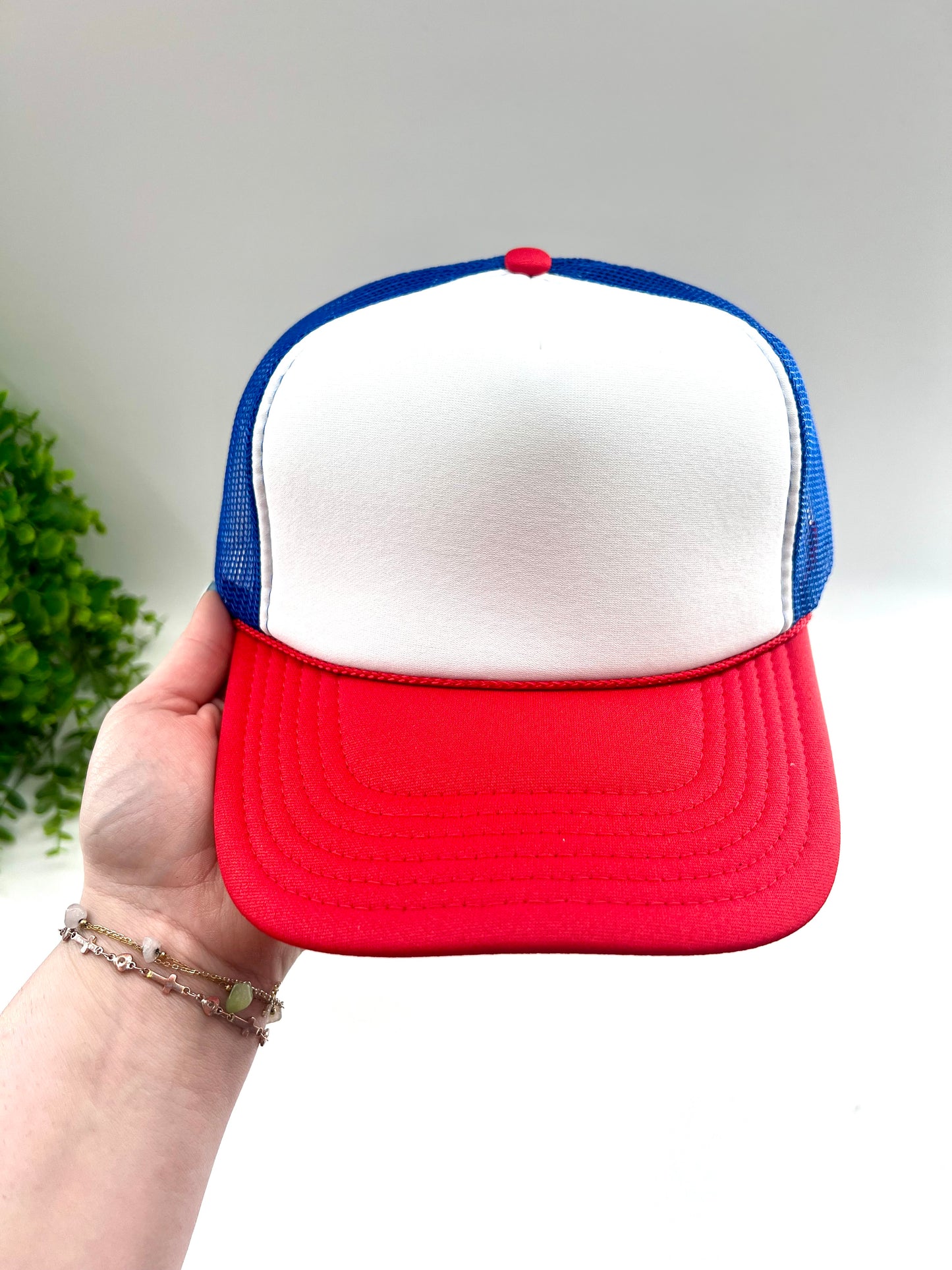 Red/White/Blue Trucker Hat - Pick N Press Trucker Bar