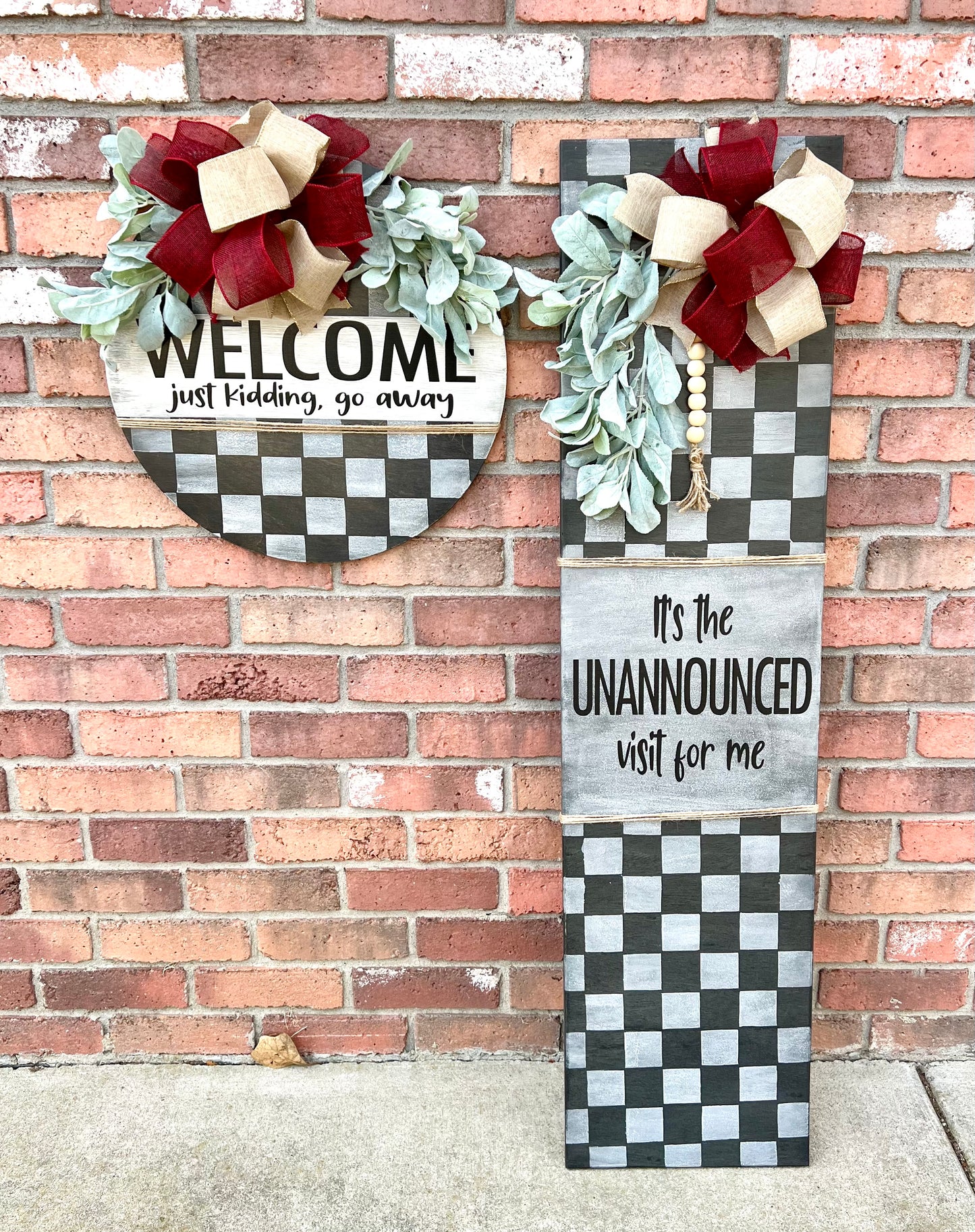 Welcome Just Kidding, Go Away - 18” Door Hanger