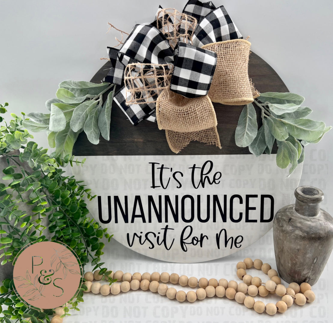 Unannounced Visit- 18” W. Gray Door Hanger