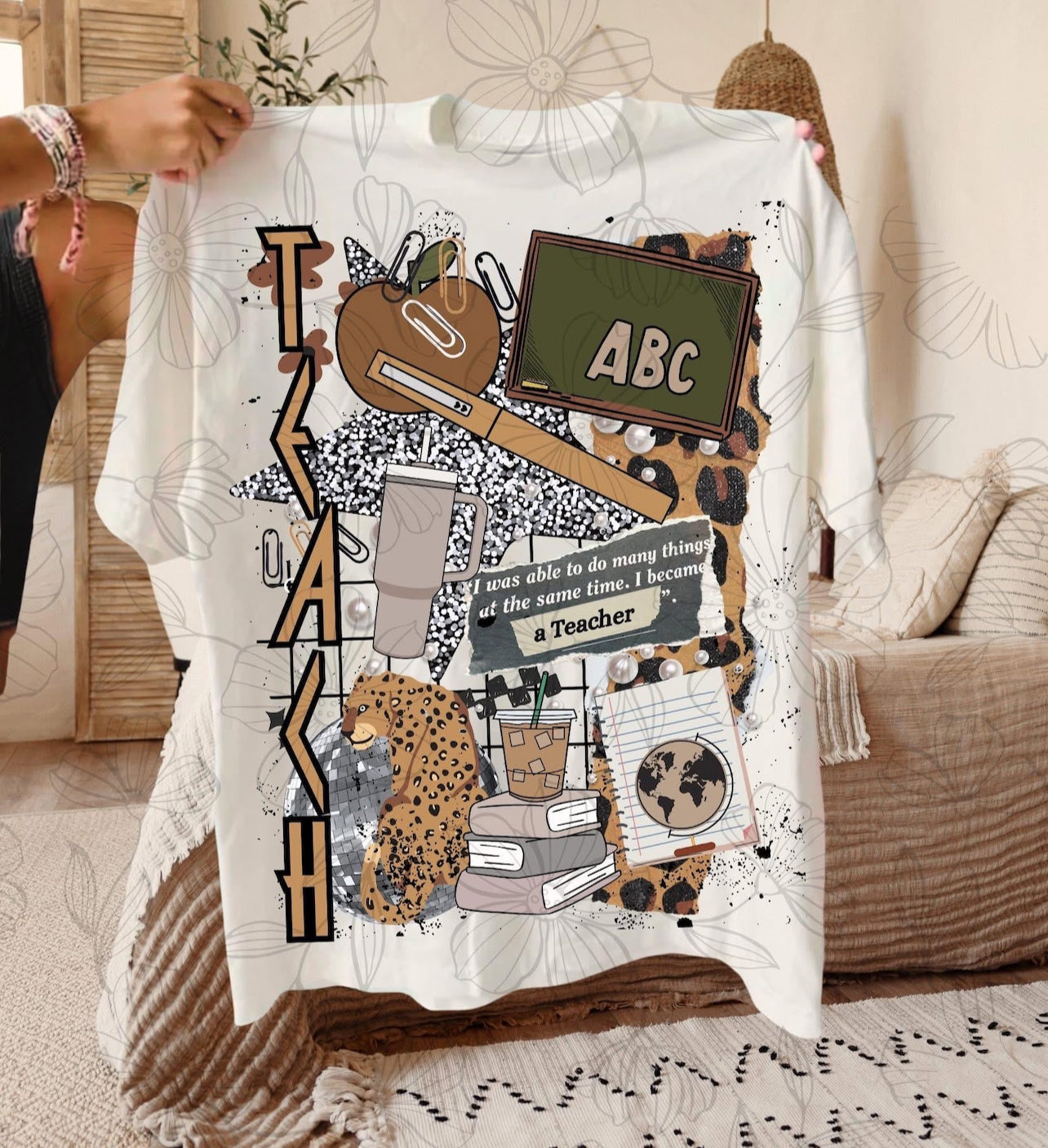 #49 - Teacher Leopard Collage - DIRECT TO FILM PRINT ONLY