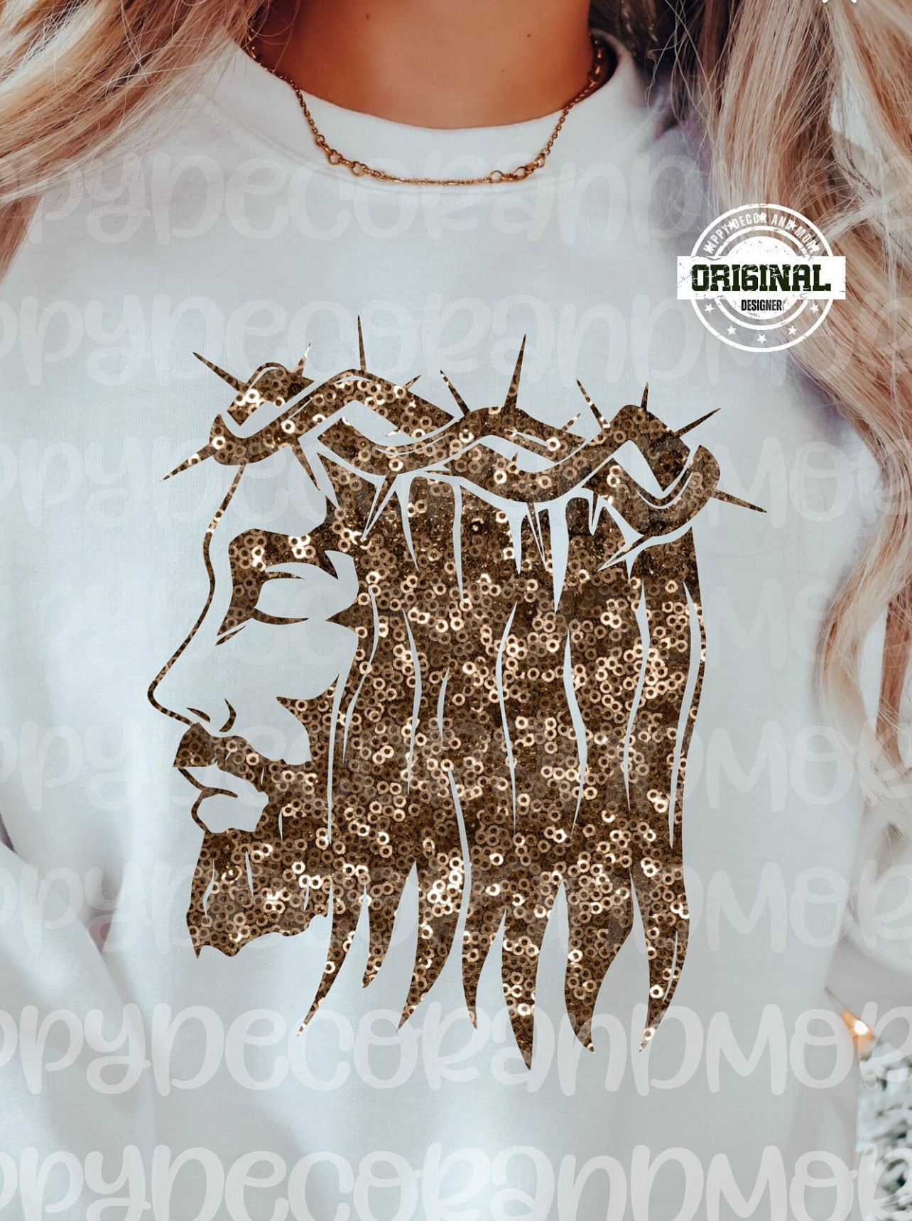 #162 - Jesus Faux Sequins - DIRECT TO FILM PRINT ONL