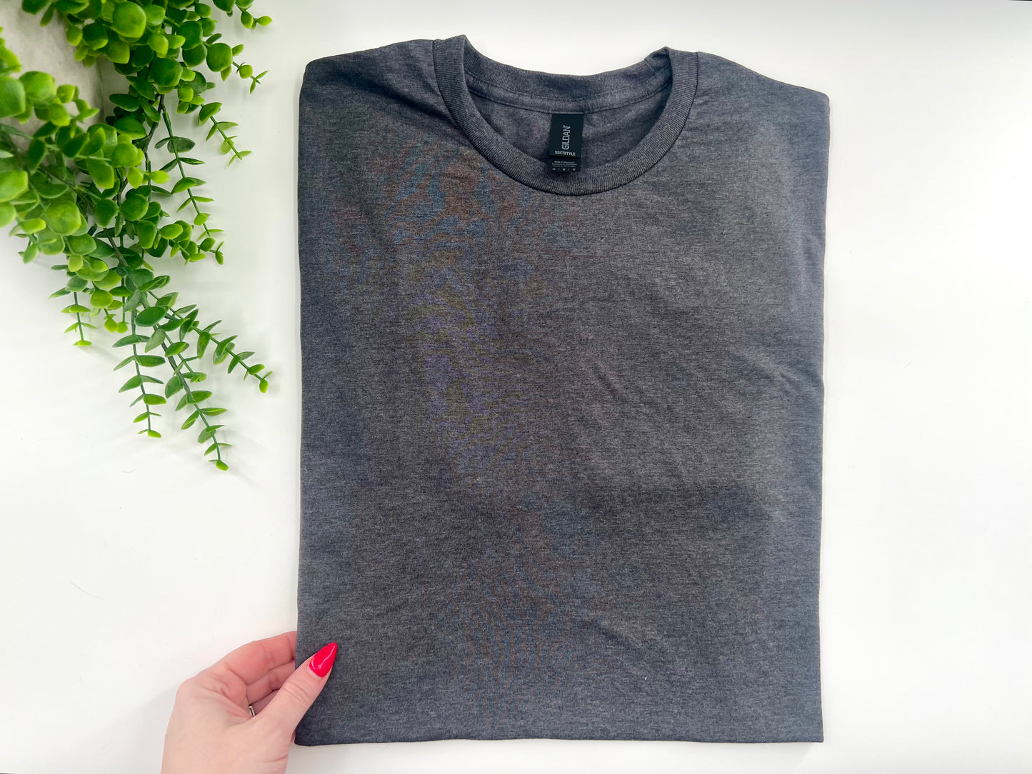 MEDIUM - Dark Heather Grey Tshirt - Gildan Softstyle