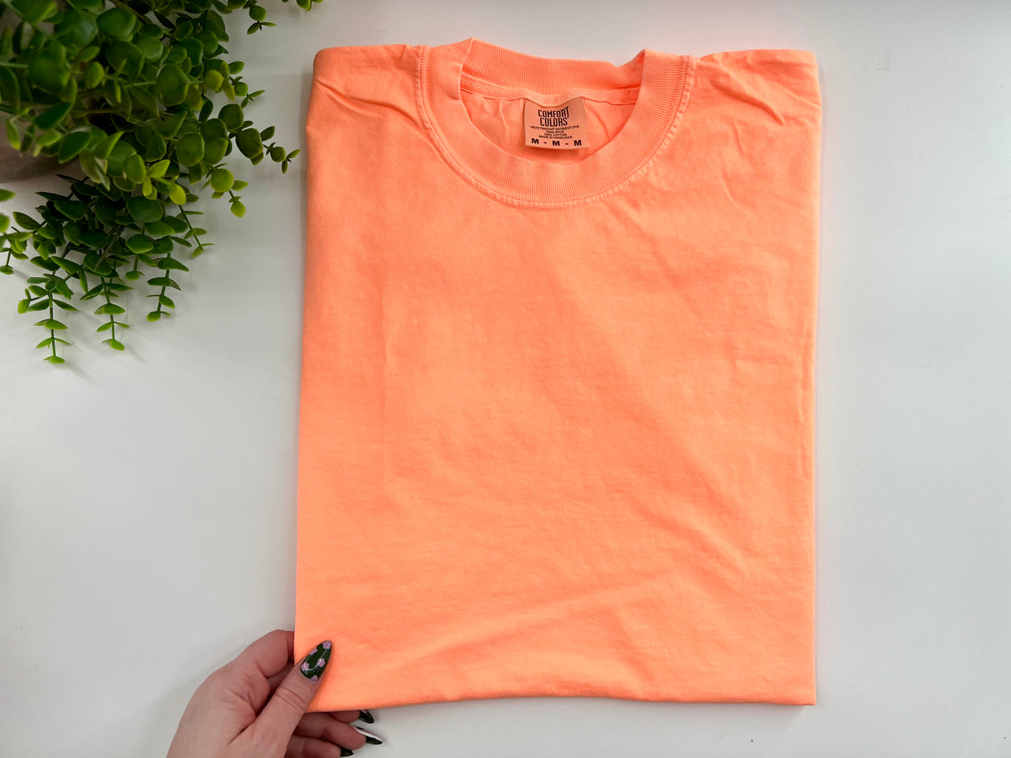 MEDIUM -Neon Canteloupe Comfort Colors - Tshirt