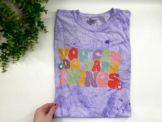 READY TO SHIP: 3XL - You Can Do Hard Things Colorblast - FLAWED CROOKED DESIGN