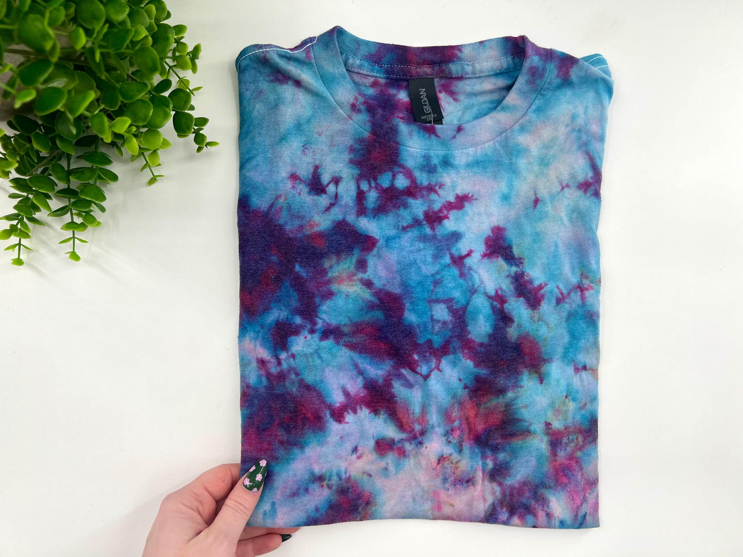 Youth Medium - Purple & Blue Ice Dyed Tshirt