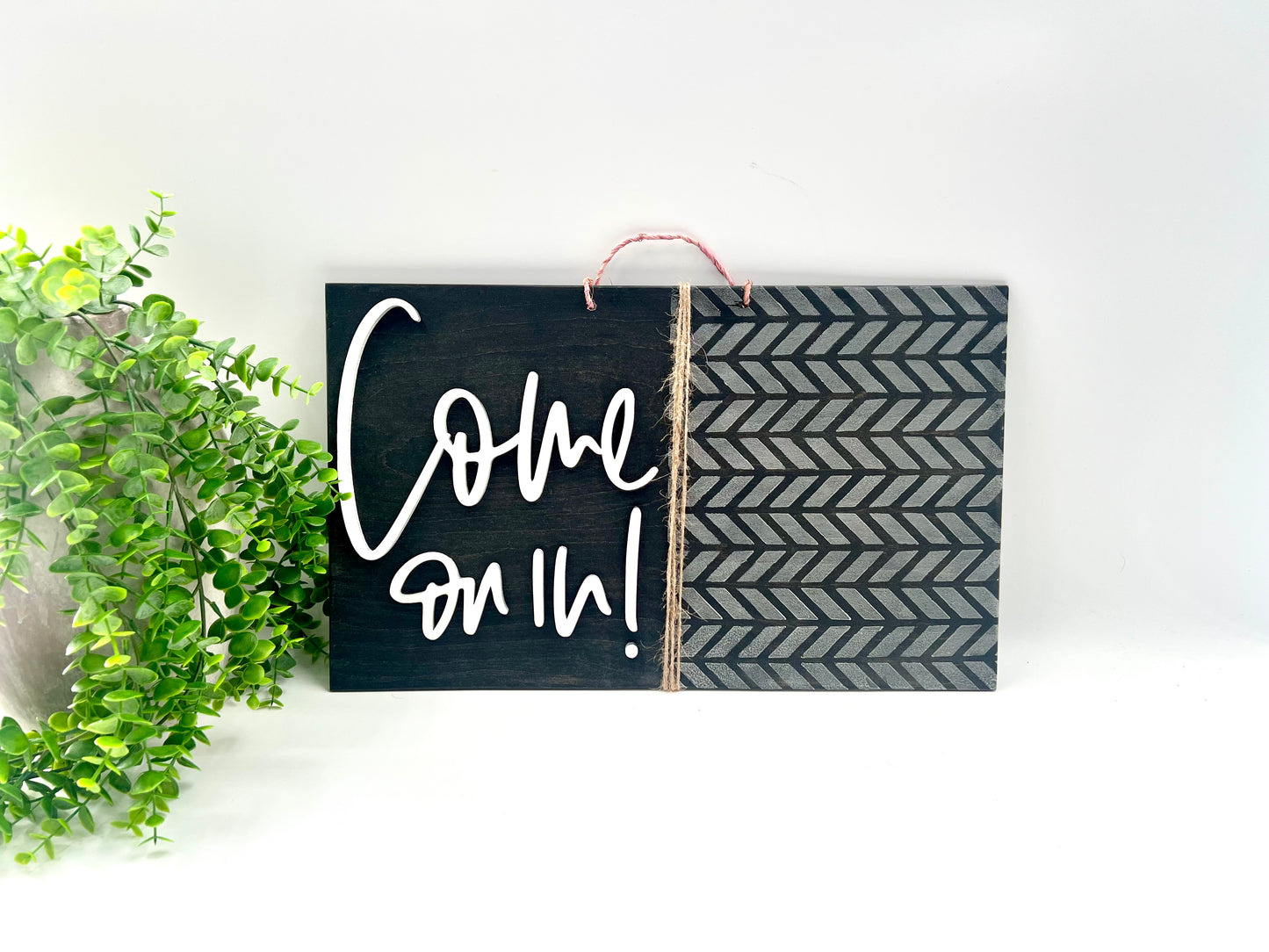 READY TO SHIP: Come On In 18” Ebony Black Door Hanger