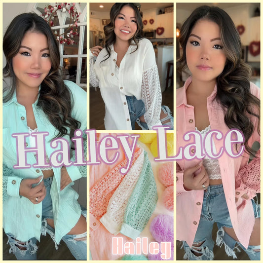 READY TO SHIP: MEDIUM - Hailey Lace Button Up