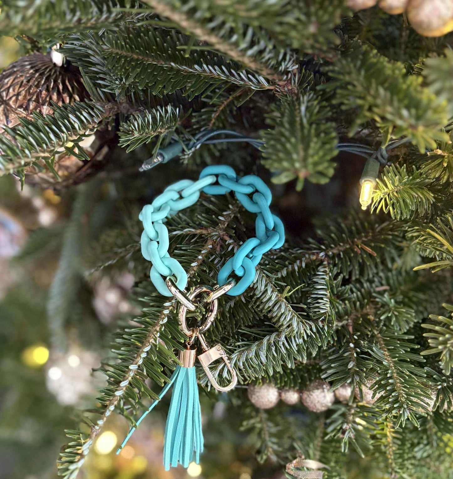 READY TO SHIP: Mint Chain Keyring Bracelet