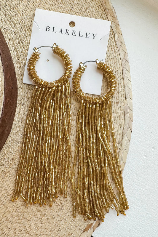 READY TO SHIP: Gold Luna Fringe Earrings