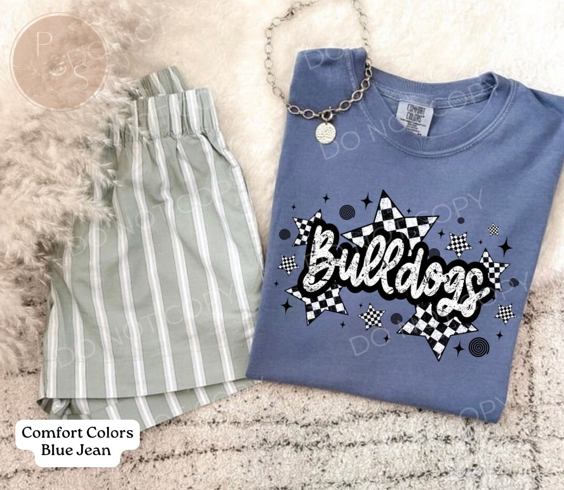 Bulldogs Checkered Cursive - Custom